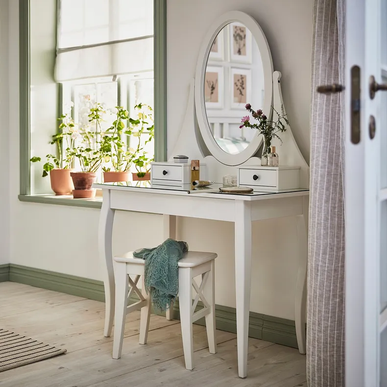 IKEA HEMNES ХЕМНЕС, туалетний столик із дзеркалом, білий, 100x50 см 303.744.13 фото №3