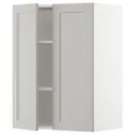 IKEA METOD МЕТОД, навісна шафа з полицями / 2 дверцят, білий / світло-сірий Lerhyttan, 60x80 см 794.597.07 фото thumb №1