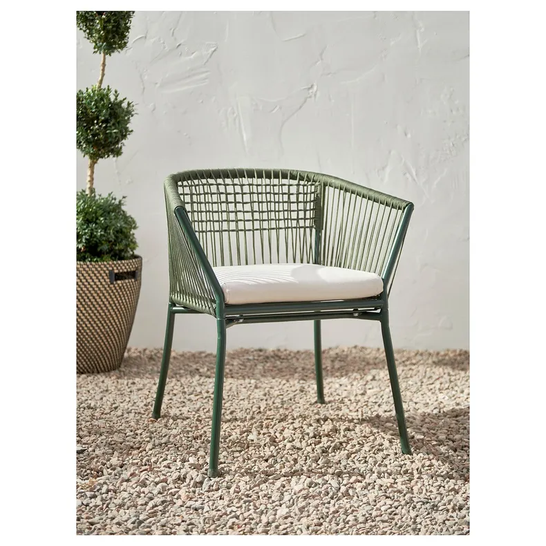 IKEA SEGERÖN СЕГЕРЕН, крісло з підлокітниками, вуличне, темно-зелений 105.147.54 фото №4