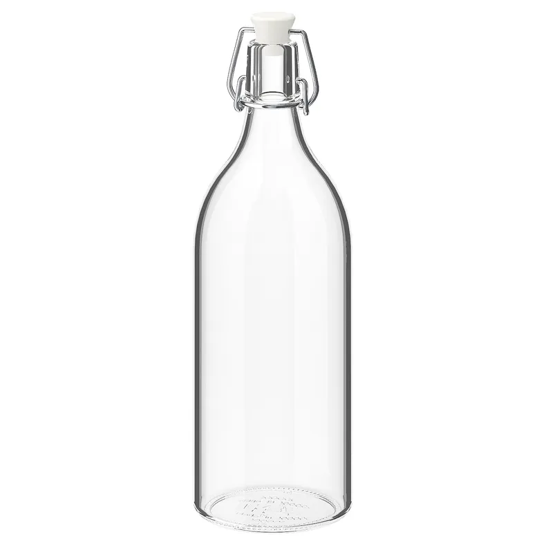 IKEA KORKEN КОРКЕН, бутылка с пробкой, прозрачное стекло, 1 л 302.135.52 фото №1