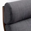 IKEA POÄNG ПОЭНГ, кресло, коричневый / темно-серый Skiftebo 493.884.67 фото thumb №4