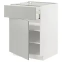IKEA METOD МЕТОД / MAXIMERA МАКСІМЕРА, підлогова шафа з шухлядами та дверц, білий / Хавсторп світло-сірий, 60x60 см 695.380.17 фото thumb №1
