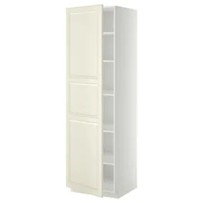 IKEA METOD МЕТОД, высокий шкаф с полками, белый / бодбинские сливки, 60x60x200 см 994.639.92 фото