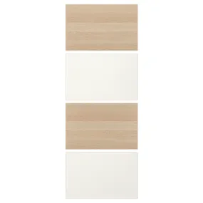 IKEA MEHAMN МЕХАМН, 4 панелі для рами розсувних дверцят, дуб морений білий / білий, 75x201 см 904.211.95 фото