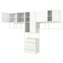 IKEA PLATSA ПЛАТСА, гардероб, 9 дверцят, 4 шухляди, білий / Fonnes white, 340x42x241 см 294.370.39 фото thumb №1