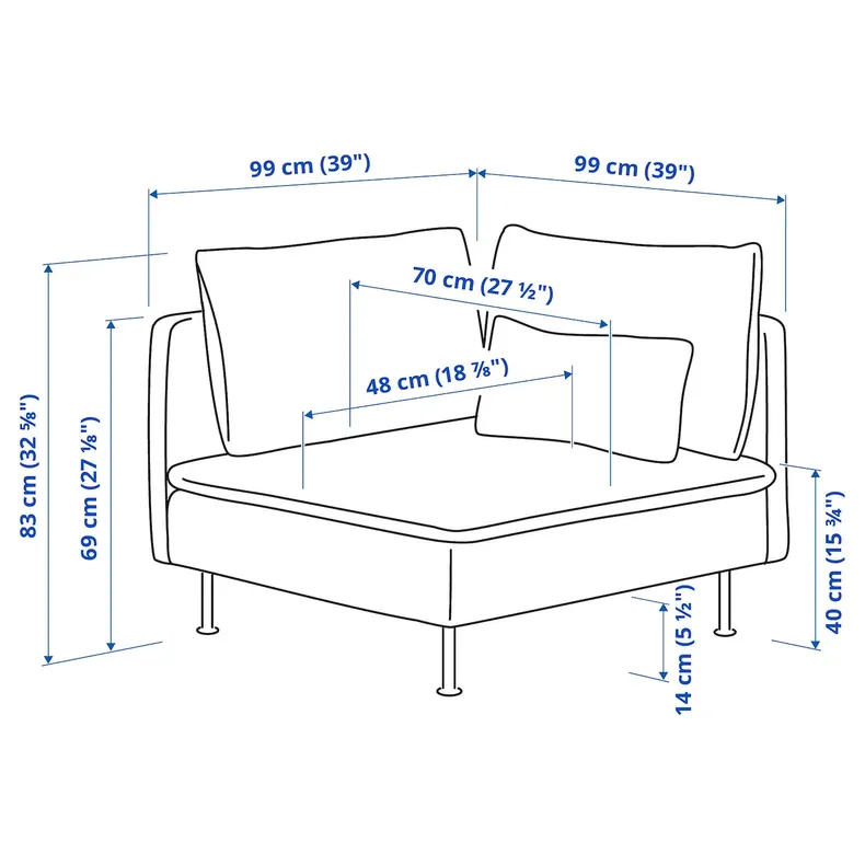 IKEA SÖDERHAMN СОДЕРХЭМН, секция угловая, Талмира белая/черная 094.306.37 фото №6