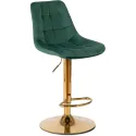 Барний стілець оксамитовий MEBEL ELITE ARCOS Velvet, зелений / золотий фото thumb №1
