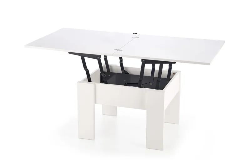 Журнальный столик-трансформер HALMAR SERAFIN 80-160x80 см белый фото №3