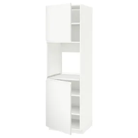 IKEA METOD МЕТОД, высок шкаф д / духовки / 2дверцы / полки, белый / Воксторп матовый белый, 60x60x200 см 094.642.98 фото