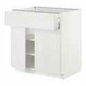 IKEA METOD МЕТОД / MAXIMERA МАКСІМЕРА, підлогова шафа, шухляда / 2 дверцят, білий / стенсундський білий, 80x60 см 394.655.31 фото thumb №1