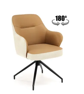 Кухонний стілець HALMAR K527 коричневий/бежевий фото