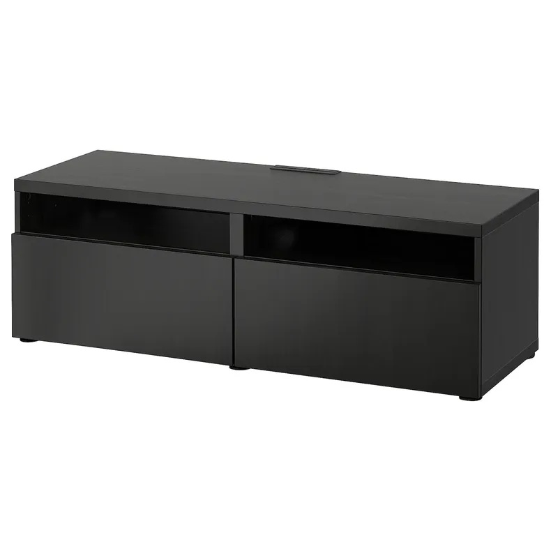 IKEA BESTÅ БЕСТО, тумба для телевізора з шухлядами, чорно-коричневий / ЛАППВІКЕН чорно-коричневий, 120x42x39 см 493.992.77 фото №1