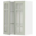IKEA METOD МЕТОД, навесной шкаф / полки / 2стеклян двери, белый / светло-зеленый, 60x80 см 594.871.55 фото thumb №1