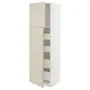 IKEA METOD МЕТОД / MAXIMERA МАКСІМЕРА, висока шафа, 2 дверцят / 4 шухляди, білий / хавсторпський бежевий, 60x60x200 см 794.558.13 фото