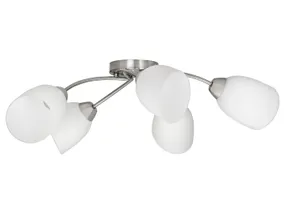 BRW Benita 5-точечный потолочный светильник из металла и стекла белого и серебристого цвета 087226 фото