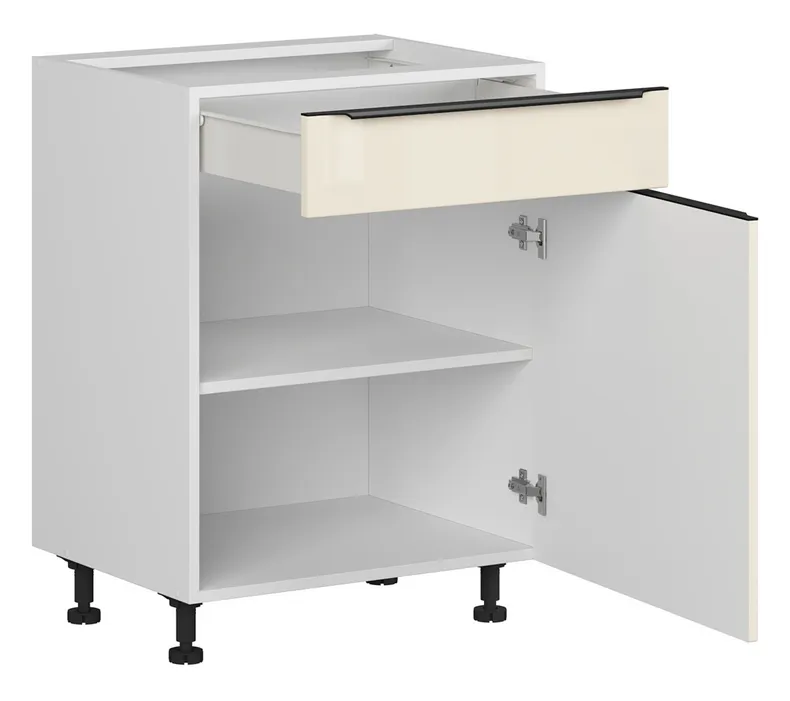 BRW Кухонный шкаф Sole L6 60 см правосторонний с выдвижным ящиком магнолия жемчуг, альпийский белый/жемчуг магнолии FM_D1S_60/82_P/SMB-BAL/MAPE фото №3