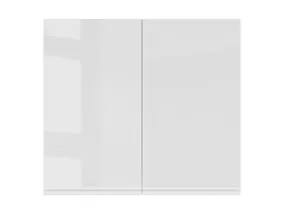 BRW Кухонный верхний шкаф Sole 80 см с отводом, двухдверный, белый глянец, альпийский белый/глянцевый белый FH_GC_80/72_L/P-BAL/BIP фото