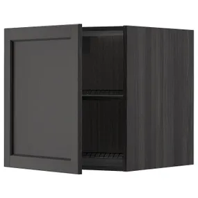 IKEA METOD МЕТОД, верхня шафа для холодильн / мороз кам, чорний / Лерхіттан, пофарбований у чорний колір, 60x60 см 094.547.08 фото