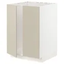 IKEA METOD МЕТОД, підлогова шафа для мийки+2 дверцят, білий / хавсторпський бежевий, 60x60 см 794.634.03 фото thumb №1