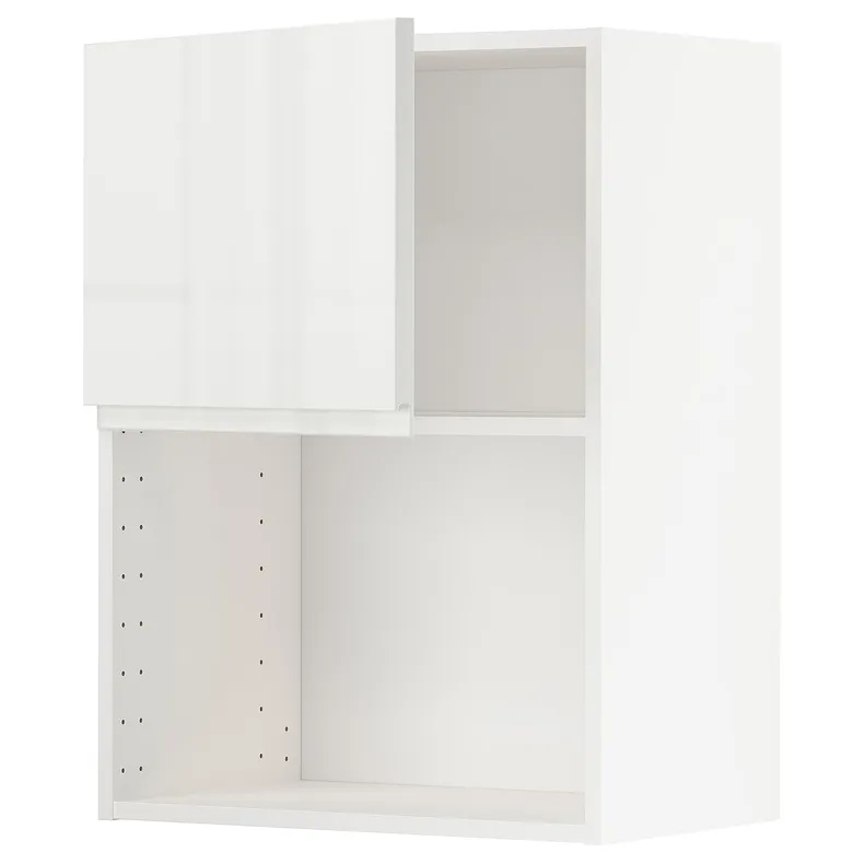 IKEA METOD МЕТОД, навесной шкаф для СВЧ-печи, белый / Воксторп глянцевый / белый, 60x80 см 794.587.03 фото №1