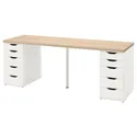 IKEA LAGKAPTEN ЛАГКАПТЕН / ALEX АЛЕКС, письмовий стіл, дуб, біла морилка / білий, 200x60 см 494.176.53 фото thumb №1