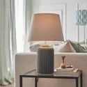 IKEA SNÖBYAR СНЁБЮАР, лампа настольная, серо-бирюзовая керамика / серый, 52 см 504.504.01 фото thumb №3
