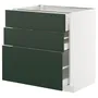 IKEA METOD МЕТОД / MAXIMERA МАКСИМЕРА, напольный шкаф с 3 ящиками, белый/Гавсторп темно-зеленый, 80x60 см 295.570.22 фото