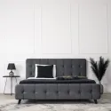 Кровать двуспальная бархатная MEBEL ELITE LINO Velvet, 160x200 см, Серый фото thumb №3