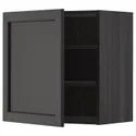 IKEA METOD МЕТОД, навесной шкаф с полками, черный / Лерхиттан с черными пятнами, 60x60 см 594.678.12 фото thumb №1