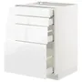IKEA METOD МЕТОД / MAXIMERA МАКСИМЕРА, напольн шкаф 4 фронт панели / 4 ящика, белый / Воксторп глянцевый / белый, 60x60 см 492.539.15 фото