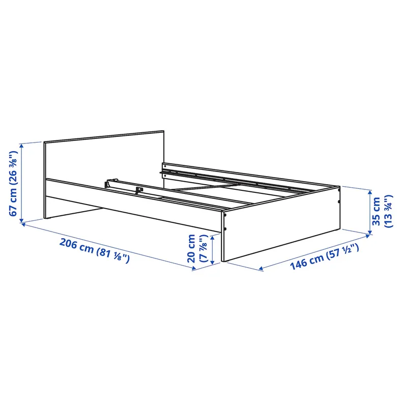 IKEA GURSKEN ГУРСКЕН, меблі д / спальні, компл із 5 предм, світло-бежевий, 140x200 см 394.170.12 фото №11