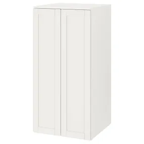 IKEA SMÅSTAD СМОСТАД / PLATSA ПЛАТСА, гардероб, білий з каркасом / 3 полиці, 60x57x123 см 594.833.55 фото