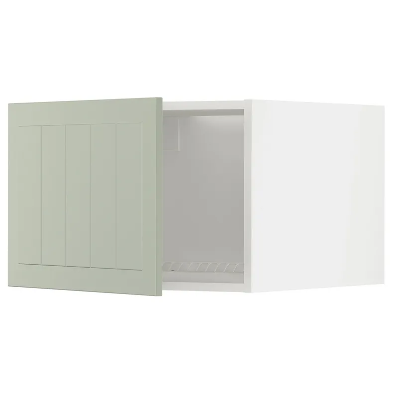 IKEA METOD МЕТОД, верхня шафа для холодильн / мороз кам, білий / Стенсунд світло-зелений, 60x40 см 894.876.20 фото №1