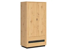 BRW Двухдверный шкаф Ostia 100 см с ящиками дуб артизан/черный дуб, дуб ремесленный/черный дуб SZF2D2S-DASN/CABL фото