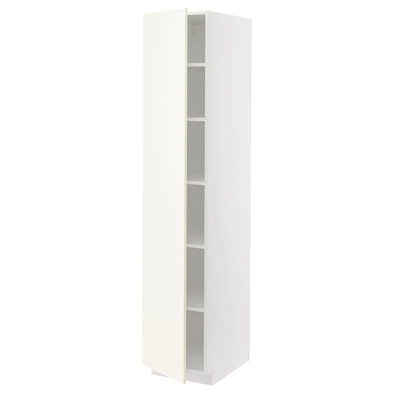 IKEA METOD МЕТОД, висока шафа із полицями, білий / ВАЛЛЬСТЕНА білий, 40x60x200 см 895.073.07 фото №1