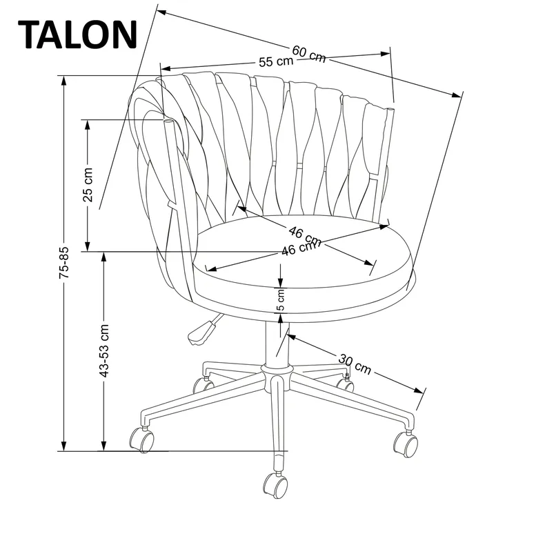 Крісло комп'ютерне офісне обертове HALMAR TALON світло-бежеве, тканина фото №7