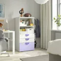 IKEA SMÅSTAD СМОСТАД / PLATSA ПЛАТСА, книжкова шафа, бузково-білий з 3 шухлядами, 60x42x123 см 395.439.25 фото thumb №6