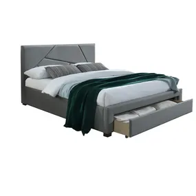 Двуспальная кровать с ящиками HALMAR VALERY 160x200 см серая фото