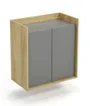 Шкафчик HALMAR MOBIUS 2D CUPBOARD, копус : натуральный гикори, фасад - пыльно-серый фото