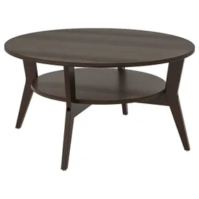 IKEA JAKOBSFORS ЯКОБСФОРС, журнальный стол, Шпон дуба, окрашенный в темно-коричневый цвет, 80 см 505.151.67 фото