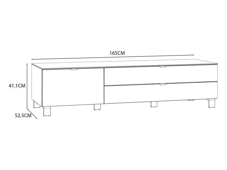 BRW Шкаф RTV Poole 165 см с дверцами и 2 ящиками графит,  на ножках GF фото №6