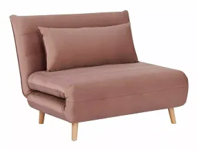 Диван-кровать раскладной бархатный SIGNAL SPIKE Velvet, античный розовый фото