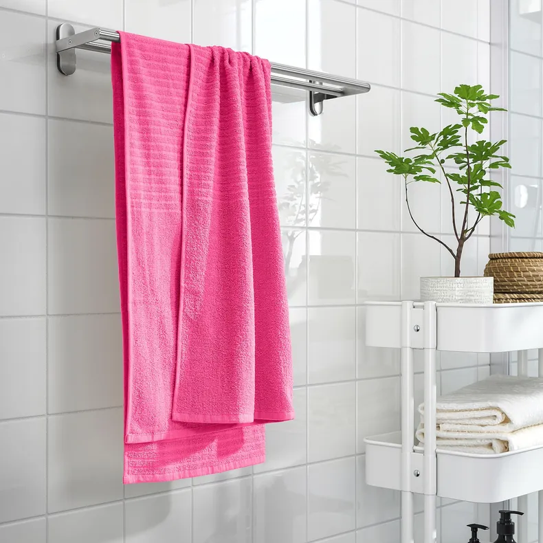 IKEA VÅGSJÖN ВОГШЕН, банний рушник, яскраво-рожевий, 70x140 см 505.710.83 фото №3