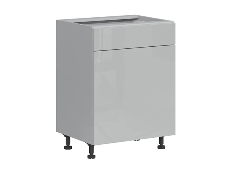 BRW Top Line кухонный базовый шкаф 60 см правый с ящиком серый глянцевый, серый гранола/серый глянец TV_D1S_60/82_P/SMB-SZG/SP фото №2