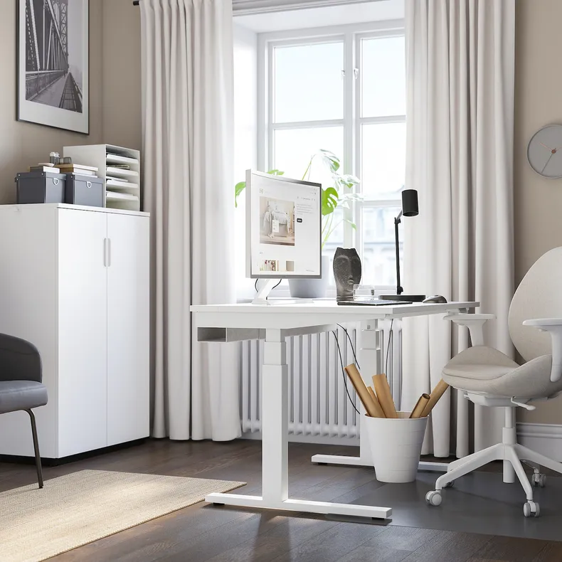 IKEA MITTZON МИТТЗОН, стол / трансф, электрический белый, 120x80 см 995.275.69 фото №6