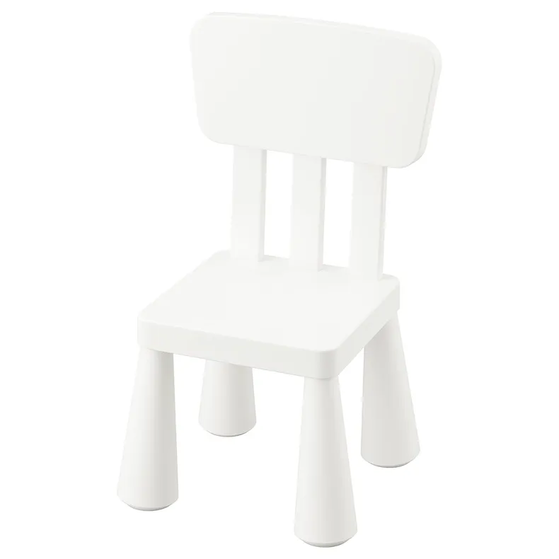 IKEA MAMMUT МАММУТ, детский стул, внутренний / наружный / белый 403.653.71 фото №1