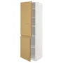 IKEA METOD МЕТОД, высокий шкаф с полками / 2 дверцы, белый / Воксторп имит. дуб, 60x60x200 см 195.391.04 фото