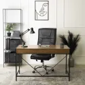 Письменный стол MEBEL ELITE ALLY, 123 см, Орех / Черный фото thumb №3