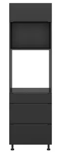 BRW Кухонный духовой шкаф Sole L6 60 см с ящиками с плавным закрыванием черный матовый, черный/черный матовый FM_DPS_60/207_2STB/STB/O-CA/CAM фото thumb №1