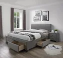 Двоспальне ліжко з шухлядами HALMAR MODENA 140x200 см сіре фото thumb №2
